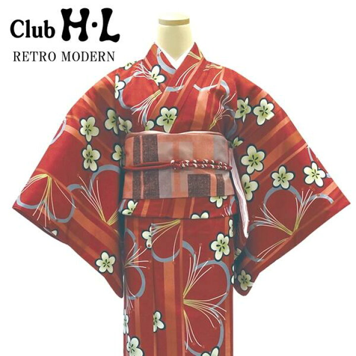 楽天市場】【レトロモダンきもの】【着物単品】H・L 着物【No.87】赤 