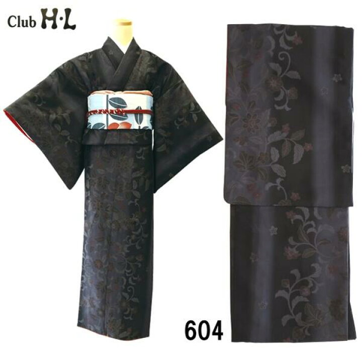 楽天市場】【大島調ロマンきもの】【着物単品】H・L 着物【No.604】墨 