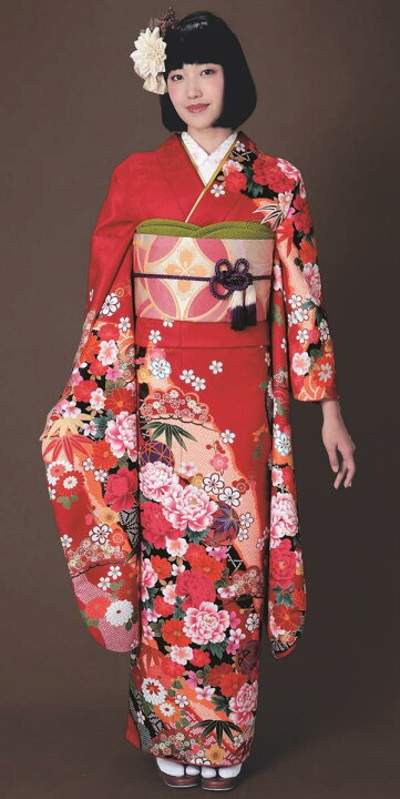 楽天市場】【振袖 着物】H・L 絵羽 振袖 着物【単品】【2】赤系 