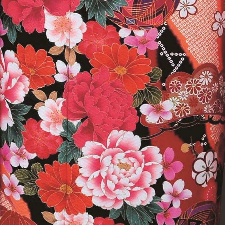 楽天市場】【振袖 着物】H・L 絵羽 振袖 着物【単品】【2】赤系 大花 