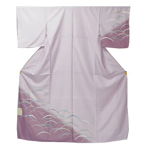 【袷付下げ】仕立上り【日本製】露芝柄 ピンク(018)付け下げ 付下 着物 洗える ポリエステル 仕事 披露宴 パーティー お茶会 記念日 観劇 同窓会 祝賀会 お稽古 結納 顔合わせ お宮参り 入