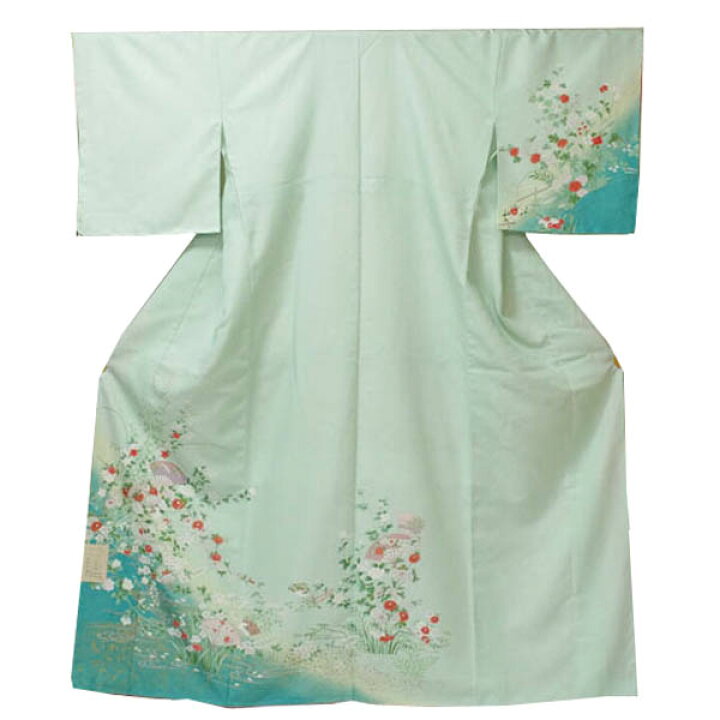 楽天市場】【袷付下げ】仕立上り【日本製】扇＆色々な花（桜の地模様