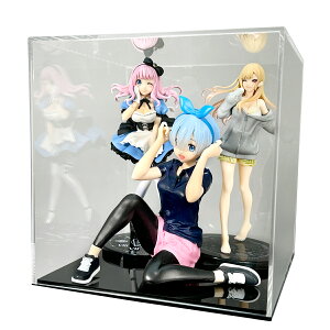 【幅20cm/奥行20cm/高さ20.3cm】 アクリルケースC/5面体/クリア/土台平タイプ 【台座あり】 正方形 雛人形