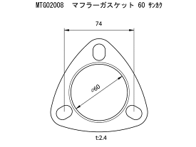 三角　60φ　マフラーガスケット　モタガレ　MotaGare MTG02008-00