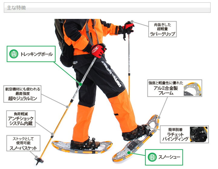 楽天市場】DOPPELGANGER OUTDOOR トレッキングポール・スノーシュー 