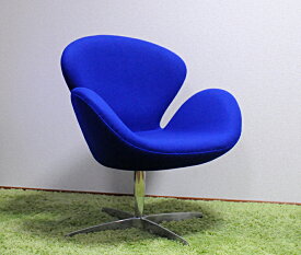 スワンチェア ファブリック仕様 色ブルー　アルネヤコブセンによるデザイン リプロダクト ジェネリック デザイナーズ家具　イス　いす　椅子 パーソナルチェア　カウンターチェア