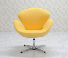 スワンチェア ファブリック仕様 色イエロー　アルネヤコブセンによるデザイン リプロダクト ジェネリック デザイナーズ家具　イス　いす　椅子 パーソナルチェア　カウンターチェア