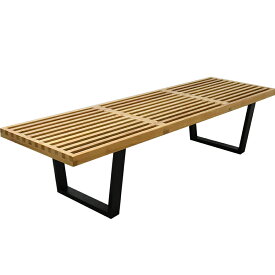 ネルソンベンチ 2人掛け 幅152cm 色ナチュラル ジョージネルソンによるデザイン デザイナーズ家具　リプロダクト　ジェネリック　椅子　チェア ベンチ テーブル使用可能