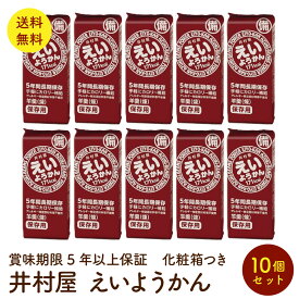 井村屋 えいようかん 10個 セット ようかん 賞味期限5年以上保証 化粧箱つき コンパクト 非常食 防災食 保存食 長期保存 ロングライフ お菓子 おかし　ポスト投函便