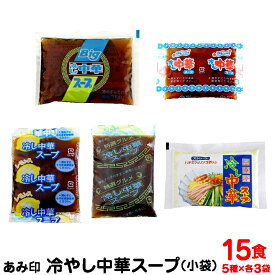 冷し中華スープ　（小袋） 5種セット 各3袋 業務用 冷やし中華スープ 冷やし中華のたれ あみ印 ポスト投函便　送料無料