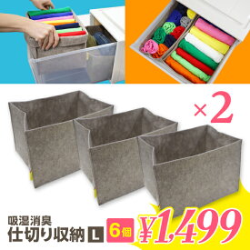 2倍お届け 合計6枚!!! 吸湿 消臭 引出し内の仕切りケース L 3枚組 仕切り 収納 収納ボックス 仕切り タンス 仕切り 収納 仕切りボックス 仕切りケース 整頓ボックス 引き出し 衣類 靴下 収納袋 下着 インナー 新生活 辻一株式会社 衣替え 値下げ 感謝セール