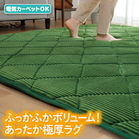 ふっかふかのボリューム あったか 極厚 ラグ 暖か 厚み 約30mm 毛布生地 カーペット マット 手洗い 洗濯機洗い 節電 《os》
