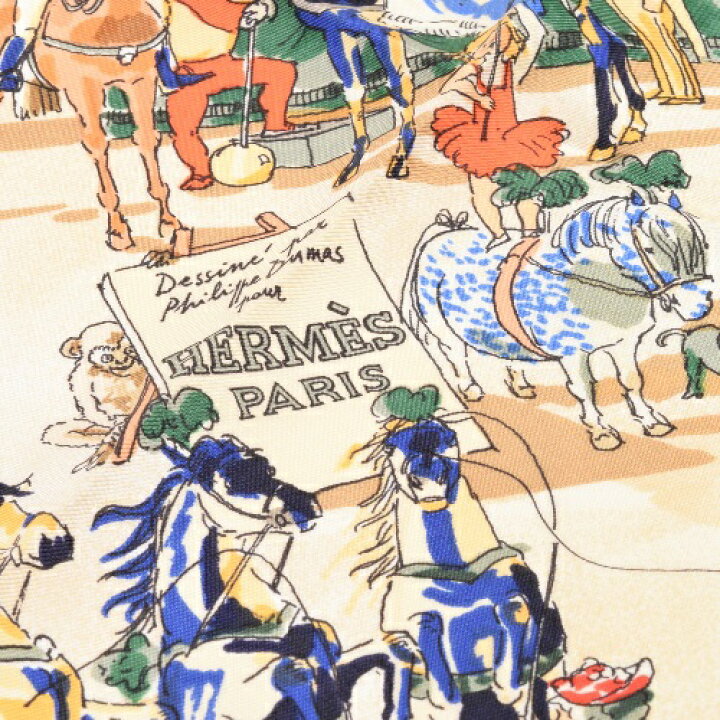 楽天市場】【極美品】 エルメス HERMES スカーフ カレ90 シルク CIRQUE 