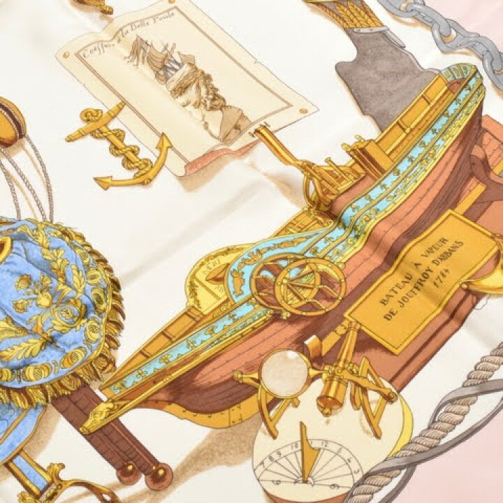 楽天市場】【美品】 エルメス HERMES スカーフ カレ90 シルク BATEAU A  