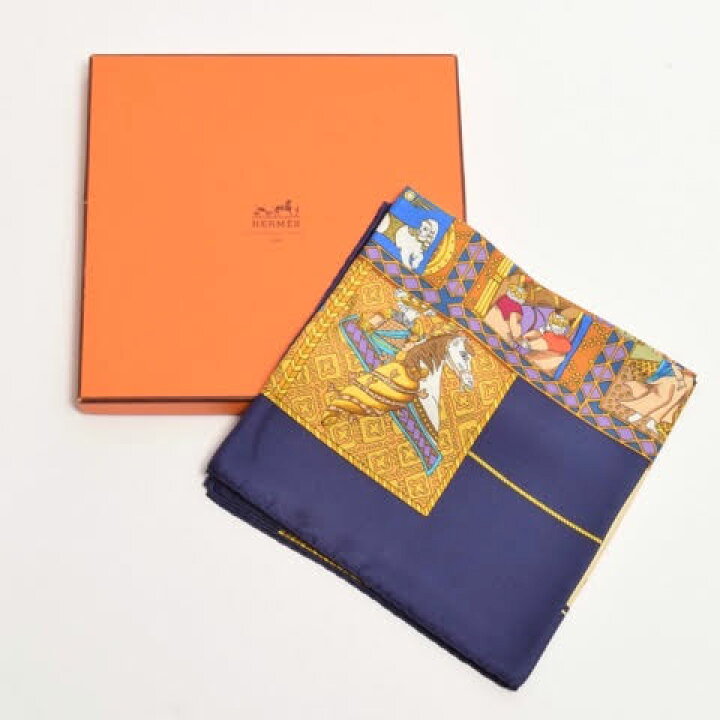 楽天市場】【新古品】 エルメス HERMES スカーフ カレ90 シルク LE 