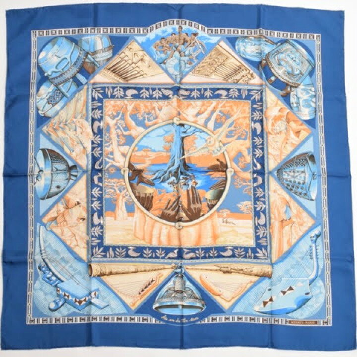 楽天市場】【極美品】 エルメス HERMES スカーフ カレ90 シルク Au Son 