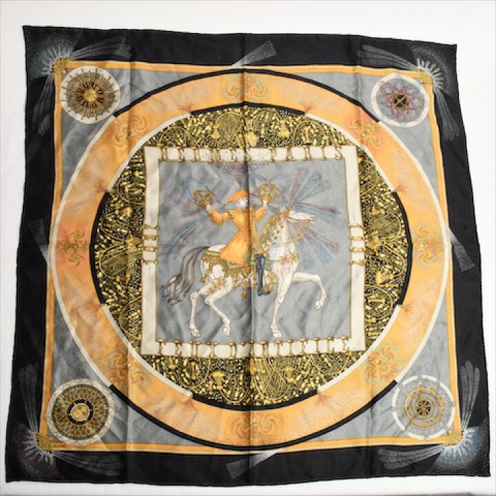 楽天市場】【美品】 エルメス HERMES スカーフ カレ 90 シルク FEUX D 