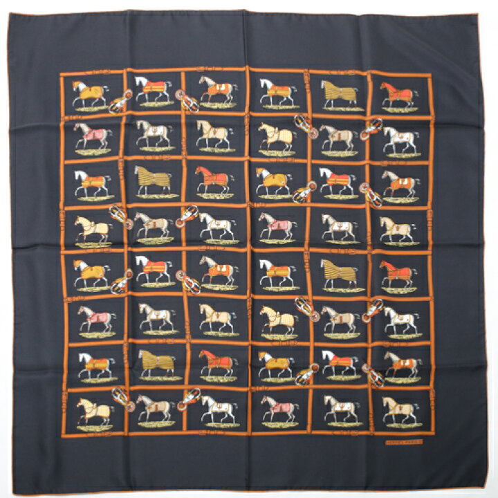 楽天市場】【極美品】 エルメス HERMES スカーフ カレ 80 シルク 馬柄 