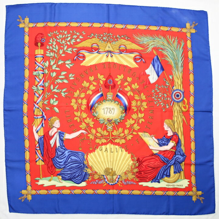 楽天市場】エルメス HERMES スカーフ カレ90 シルク LIBERTE EGALITE 