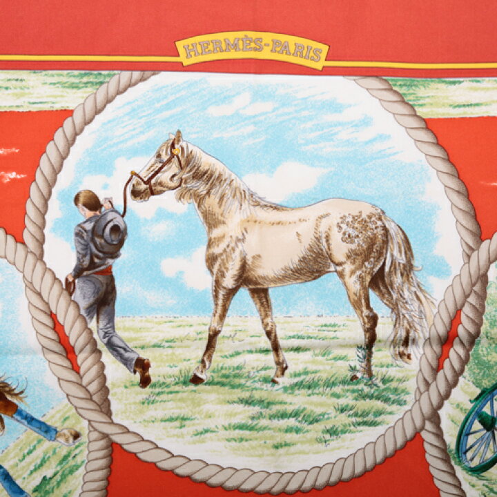 楽天市場】【美品】 エルメス HERMES スカーフ カレ 90 シルク Auteuil 