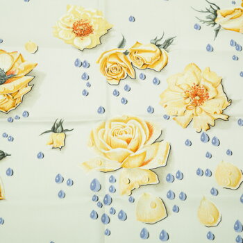 楽天市場 未使用 エルメス Hermes スカーフ カレ90 シルク 薔薇の雫 La Rosee Anne Gavarni しずく 花柄 バラ フラワー ショール 大判 レディース ホワイト イエロー グリーン 白 緑 黄色 P P O S H Online Store 楽天市場店