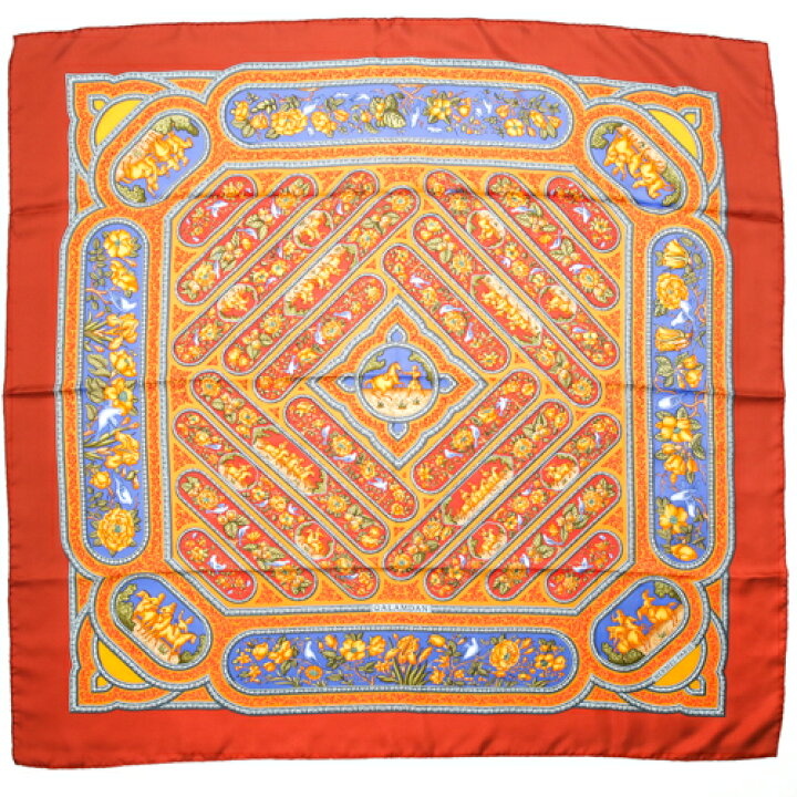 楽天市場】エルメス HERMES スカーフ カレ90 シルク QALAMDAN 
