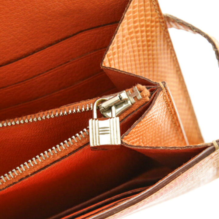 楽天市場】エルメス HERMES ケリーウォレット ロング リザード S金具 