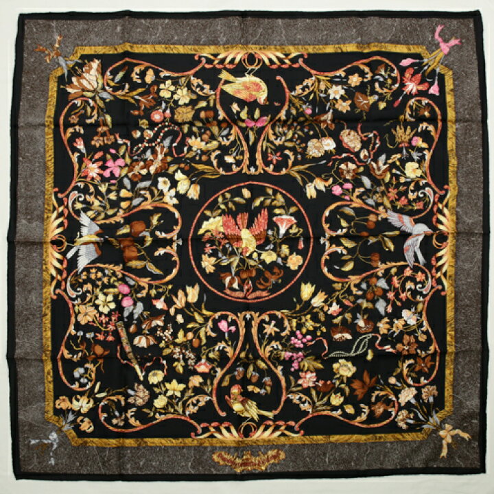 HERMES エルメスカレ90 東洋の石と西洋の石細工スカーフ未使用品  