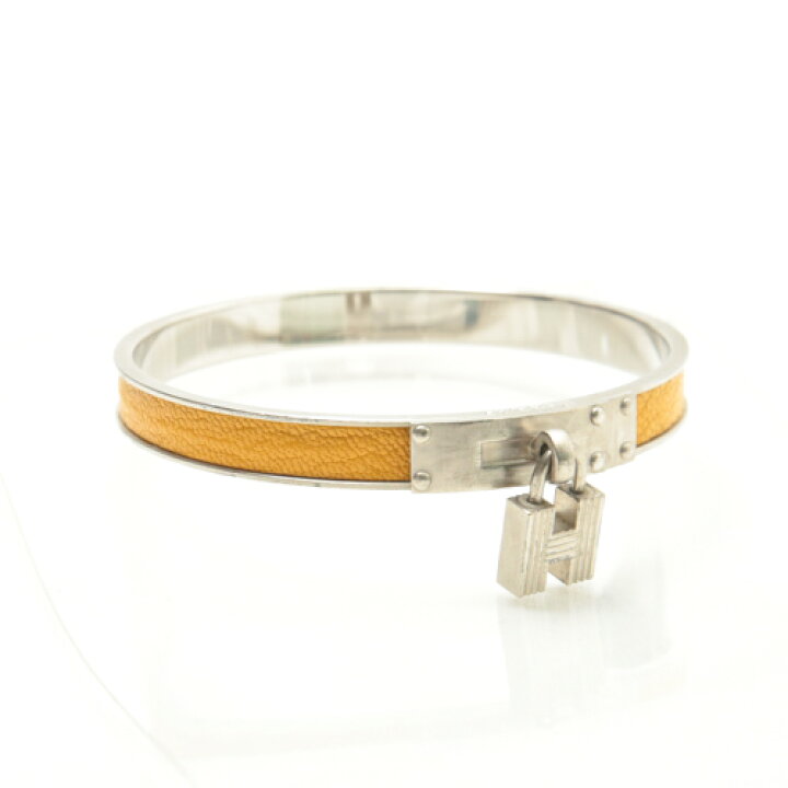 楽天市場 美品 エルメス Hermes ケリーバングル ブレスレット メタル レザー カデナ Hモチーフ レディース メンズ シルバー オレンジ 黄色 中古 P P O S H Online Store 楽天市場店