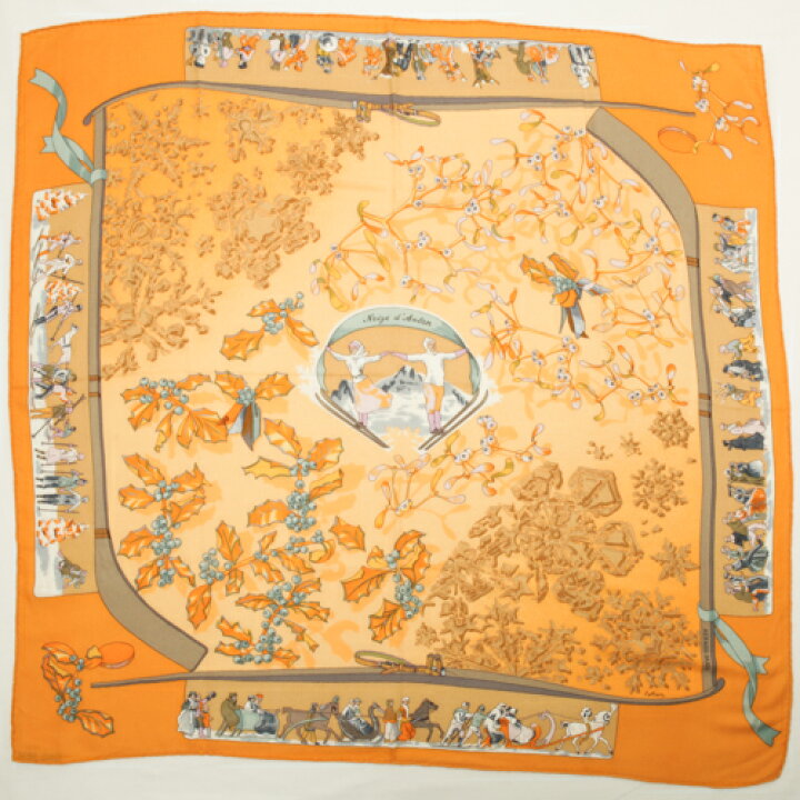 楽天市場】【新品同様】 エルメス HERMES スカーフ カレ 90 カシミア 