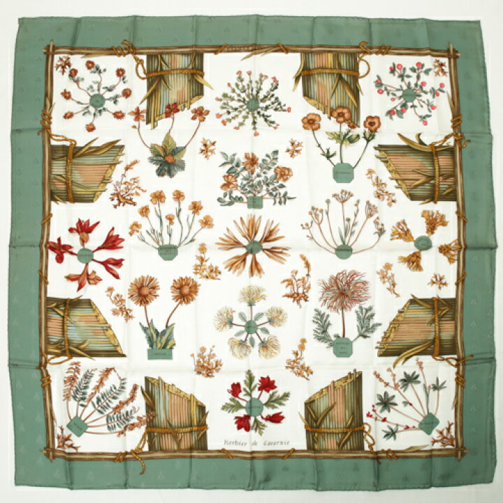 未使用HERMES エルメスカレ90 ガヴァルニー圏谷の押し花 - バンダナ  