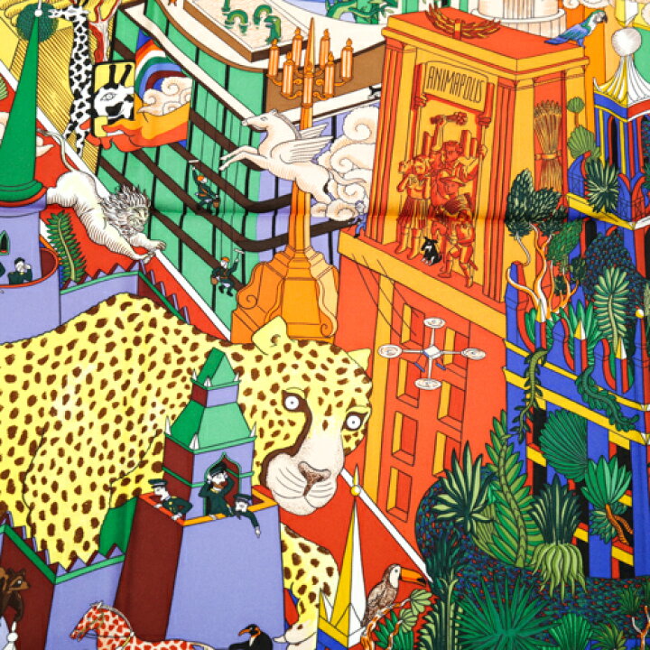 楽天市場】【未使用】 エルメス HERMES スカーフ カレ90 シルク ANIMA  