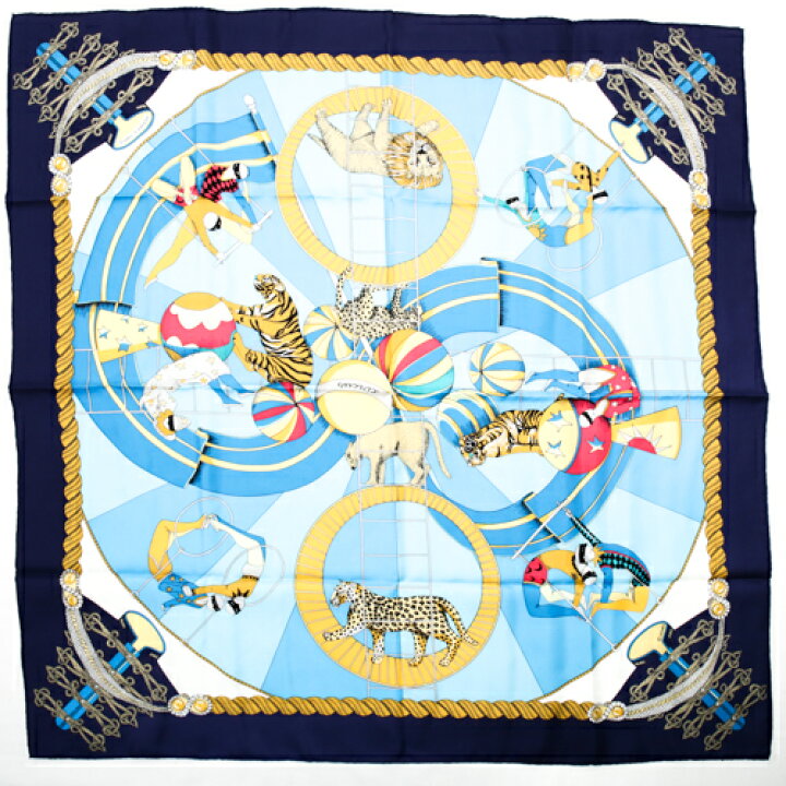 楽天市場】未使用 エルメス HERMES スカーフ カレ90 シルク circus 