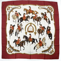 楽天市場】HERMES エルメス スカーフ カレ90 シルク 赤 中古の通販 