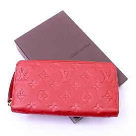 ルイヴィトン Louis Vuitton ジッピーウォレット モノグラム アンプラント (レザー) M63691 長財布 ラウンドファスナー ロングウォレット レディース スカーレット (レッド) 美品 中古 r2021800