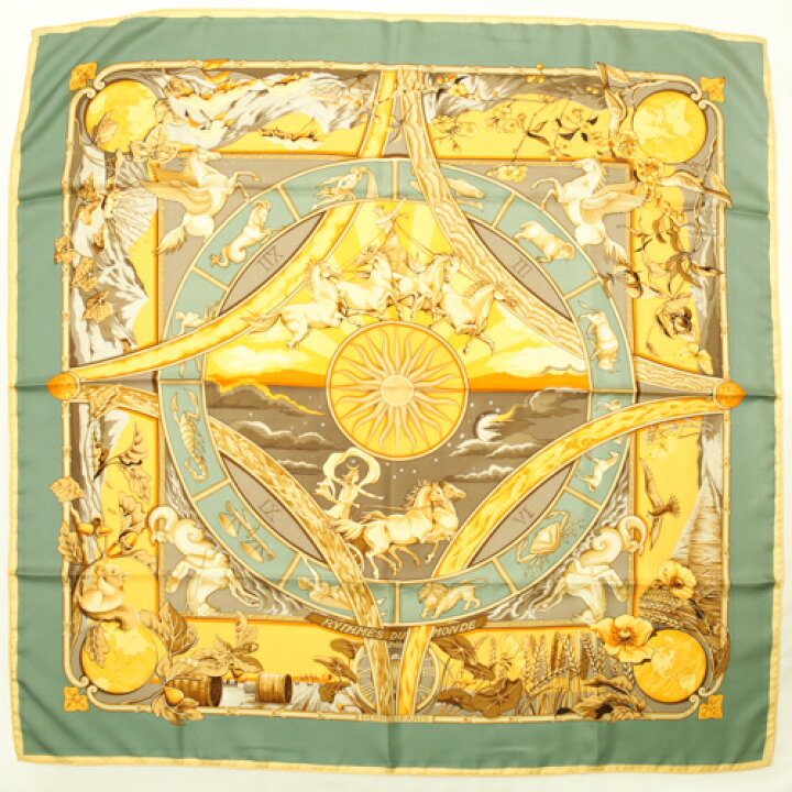 楽天市場】【極美品】エルメス HERMES スカーフ カレ90 シルク RYIHMES  