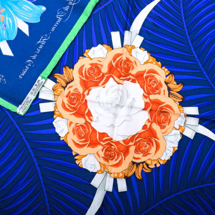 楽天市場】【未使用】 エルメス HERMES スカーフ カレ90 シルク Fleurs 
