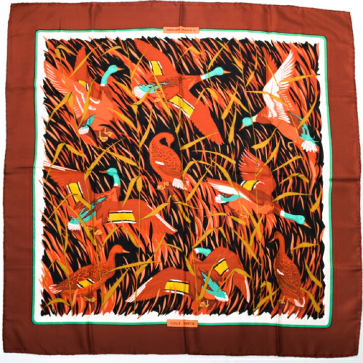 楽天市場】エルメス HERMES スカーフ カレ90 シルク COLS VERTS マガモ  