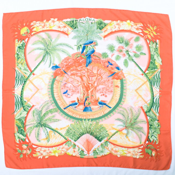 楽天市場】【中古】 エルメス HERMES スカーフ カレ90 シルク ALOHA  