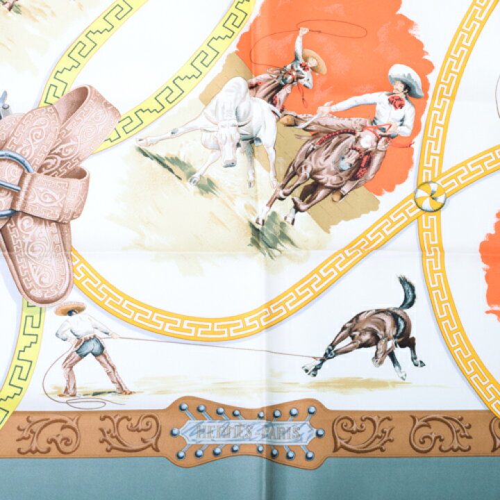 楽天市場】エルメス HERMES スカーフ カレ90 シルク CHARREADA 