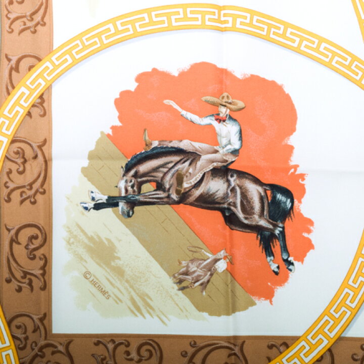 楽天市場】エルメス HERMES スカーフ カレ90 シルク CHARREADA 