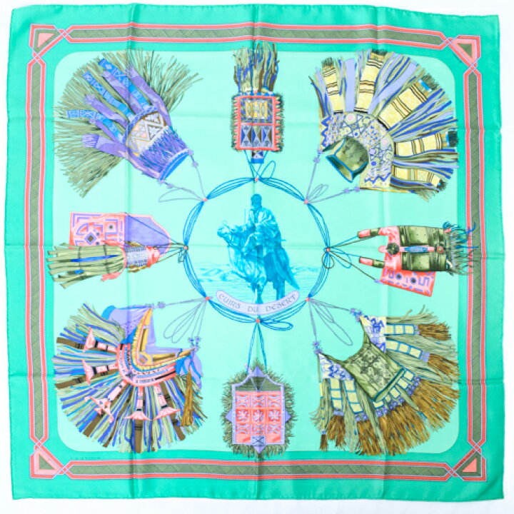 楽天市場】エルメス HERMES スカーフ カレ90 シルク CUIRS DU DESERT  