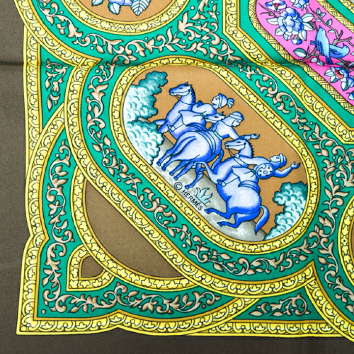 楽天市場】エルメス HERMES スカーフ カレ90 シルク QALAMDAN 