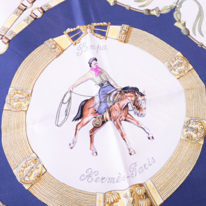 楽天市場】エルメス HERMES スカーフ カレ90 シルク Pampa 大草原 