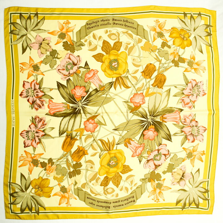 楽天市場】【美品】 エルメス HERMES スカーフ カレ90 シルク Fleurs d  