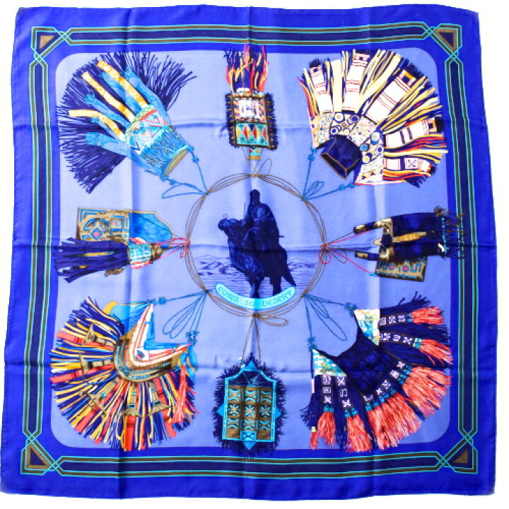 楽天市場】エルメス HERMES スカーフ カレ90 シルク CUIRS DU DESERT  