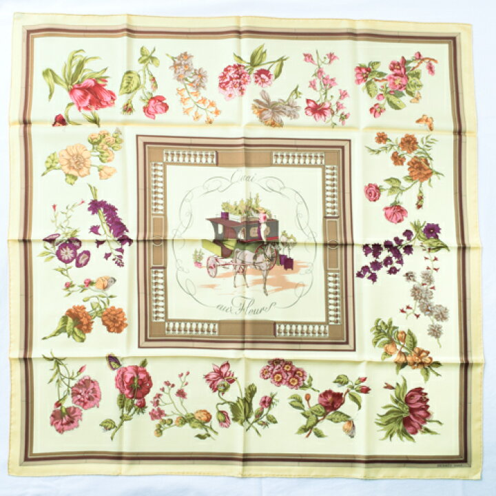 楽天市場】未使用 エルメス HERMES スカーフ カレ90 シルク Quai aux  