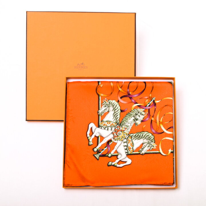 楽天市場】【未使用】 エルメス HERMES スカーフ カレ90 シルク LUNA 