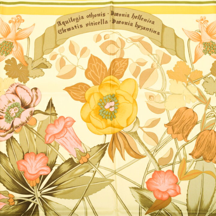 楽天市場】【未使用】 エルメス HERMES スカーフ カレ90 シルク Fleurs 
