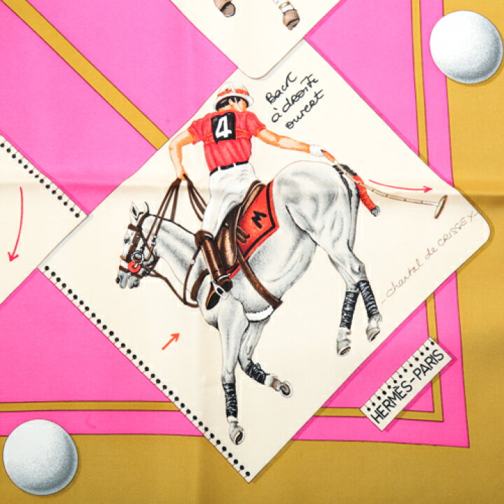 楽天市場】エルメス HERMES スカーフ カレ90 シルク LE MONDE DU POLO 